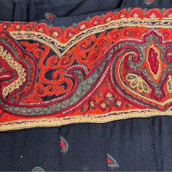 Vintage Sarah Elizabeth Paisley Embroidered Maxi Dress Women 10 DAMAGED - READ - Picture 6 of 16